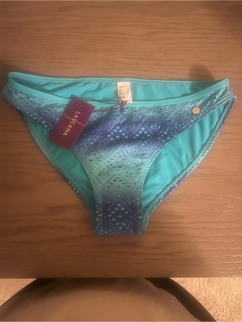 Lascana Teal & Blue Ombre Lace Bikini Bottom